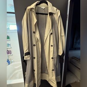 Anthropologie herringbone trench coat